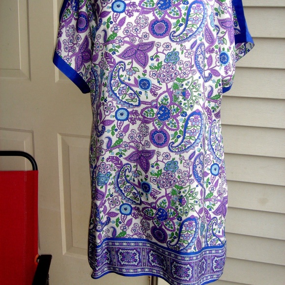 LUCKY BRAND 100% SILK COLD SHOULDER DRESS SIZE XL - Picture 5 of 8